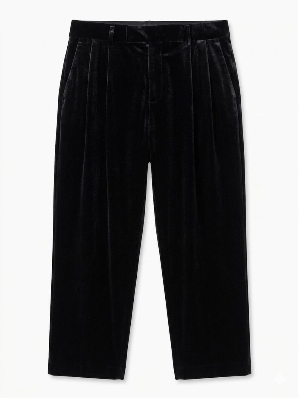 Monfrere Black Velvet Pleated Trouser Pants Made in USA Men's Size 34